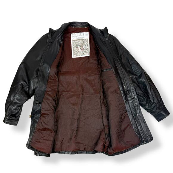 1980's Designer Men's black lamb leather jacket by COLLEZIONESA MAPPE MONDE - Picture 5 of 16